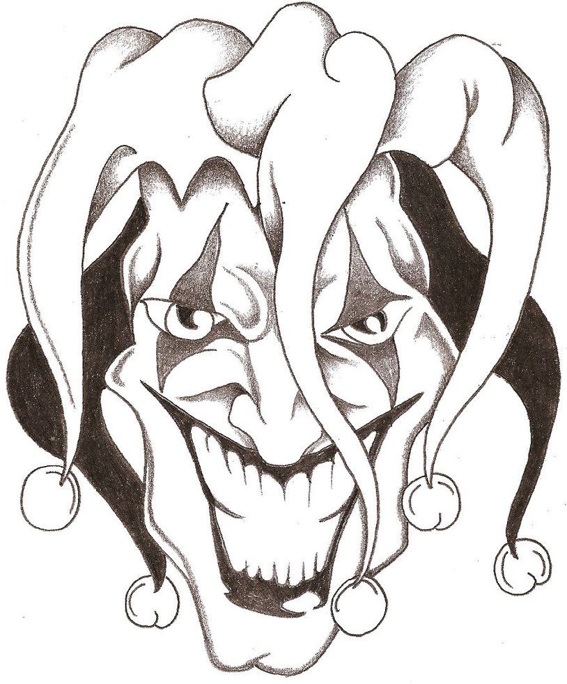 814x982 Evil Jester Drawings Konuyu - Jester Sketch
