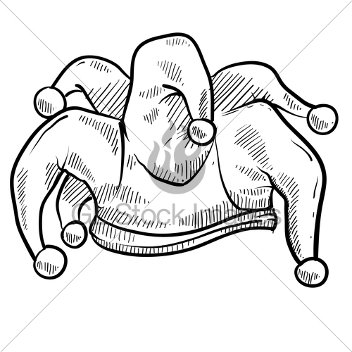 500x500 Jester Cap Sketch Gl Stock Images - Jester Sketch