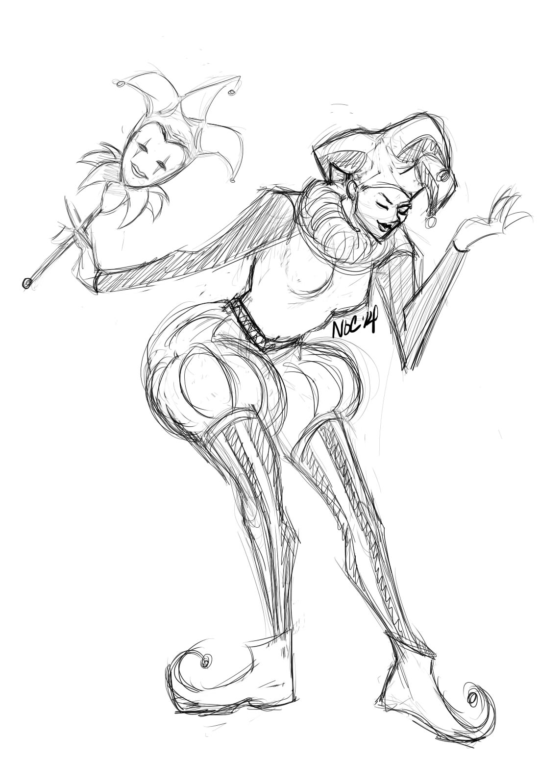 1100x1600 Jester Sketch Weasyl - Jester Sketch