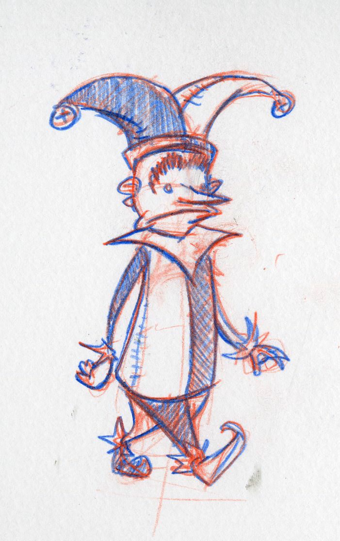 701x1114 Random Character Sketch...court Jester - Jester Sketch