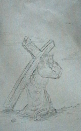 318x510 Czeshop Images Jesus Carrying Cross Drawing - Jesus Carrying The Cross Sketch