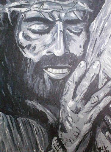 373x512 Jesus Carrying The Cross Painting Done By Jodi Villanella - Jesus Carrying The Cross Sketch