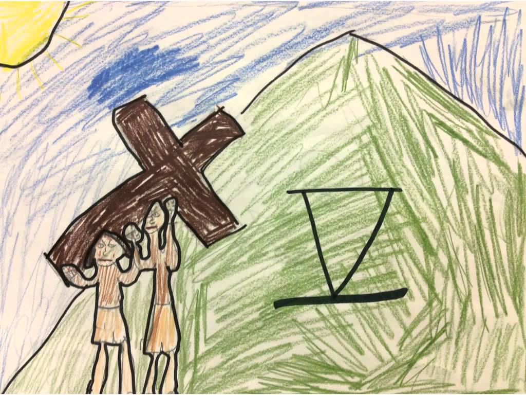 1024x768 Station Five (Simon Helps Jesus Carry The Cross) By 4s - Jesus Carrying The Cross Sketch