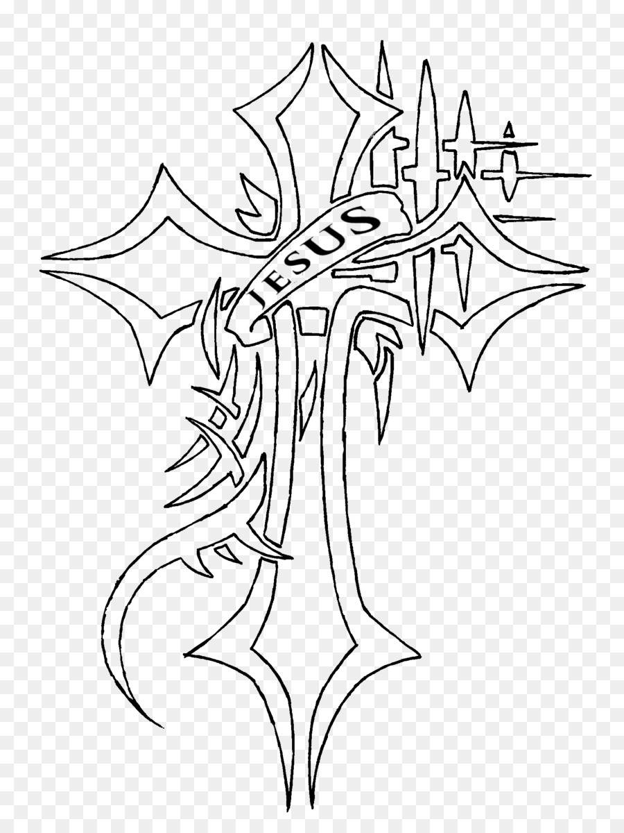 900x1200 Tattoo Christian Cross Drawing Clip Art - Jesus Carrying The Cross Sketch