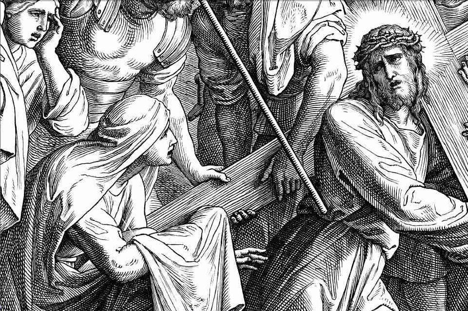 960x639 Clipart Of Jesus Carrying His Cross Collection - Jesus Carrying The Cross Sketch