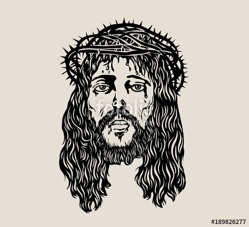 Jesus Christ Face Sketch at PaintingValley.com | Explore collection of ...