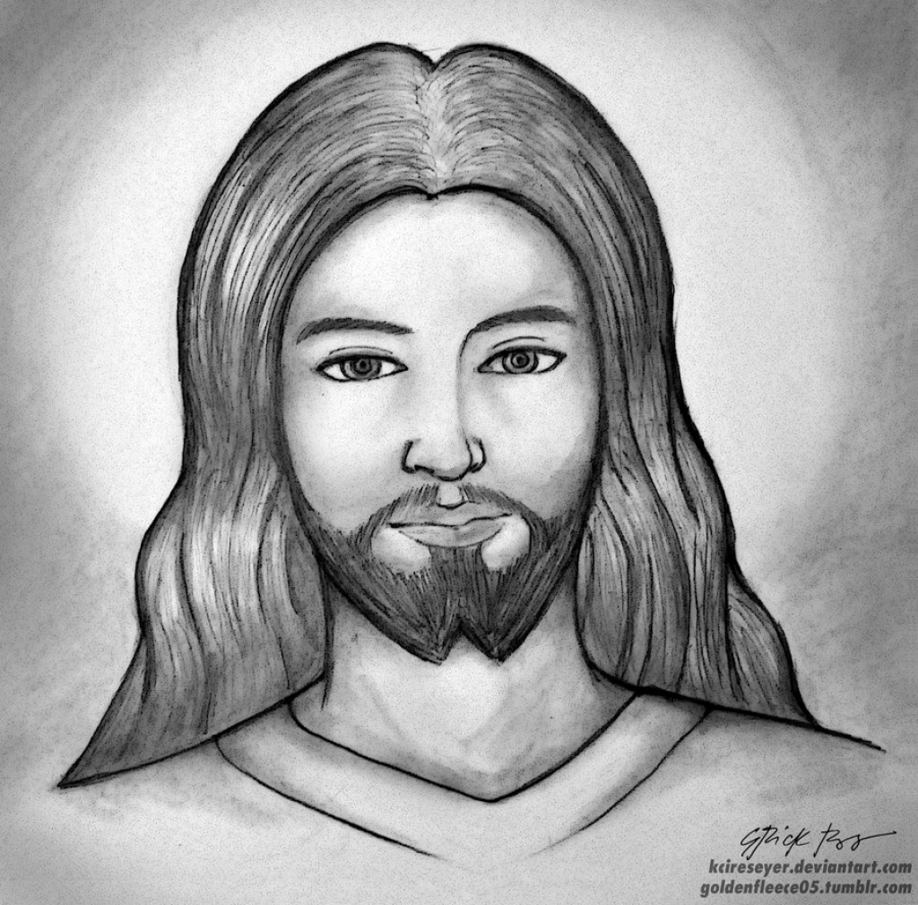 1024x1010 Jesus Christ Painting Sketch Jesus Face Pencil Drawing At - Jesus Christ Face Sketch
