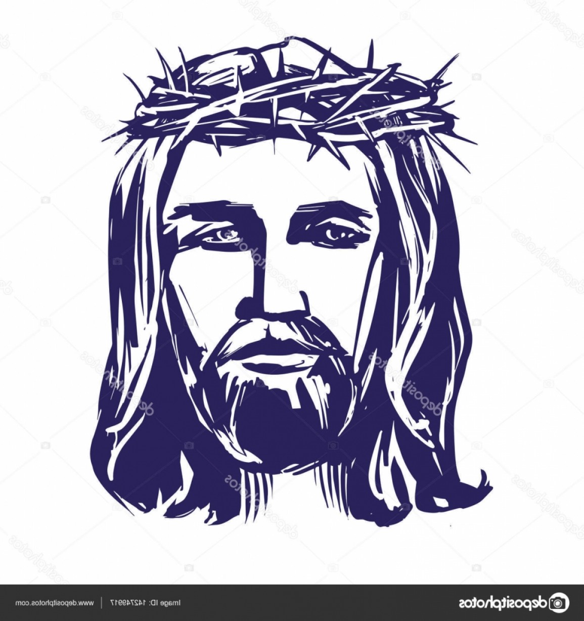 1155x1228 Stock Illustration Jesus Christ The Son Of Shopatcloth - Jesus Christ Face Sketch