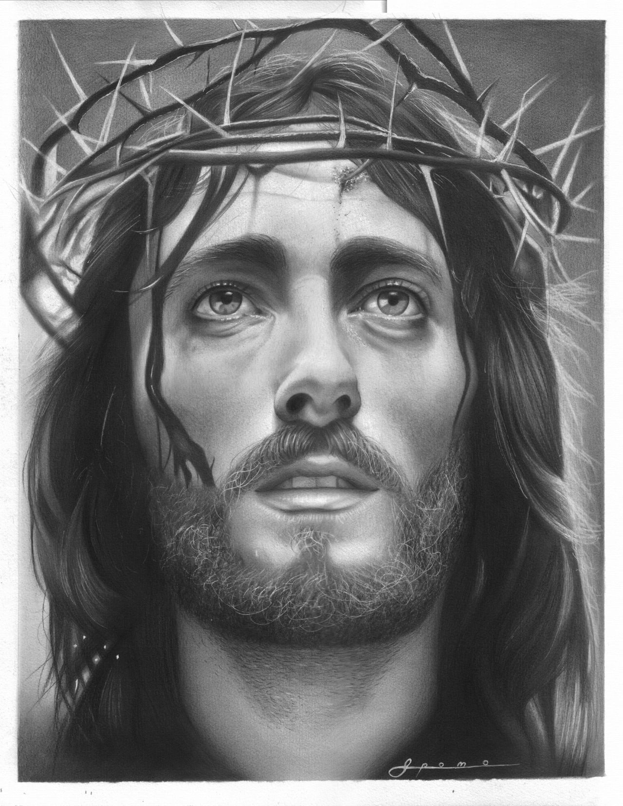 Jesus Christ Face Sketch at PaintingValley.com | Explore collection of ...