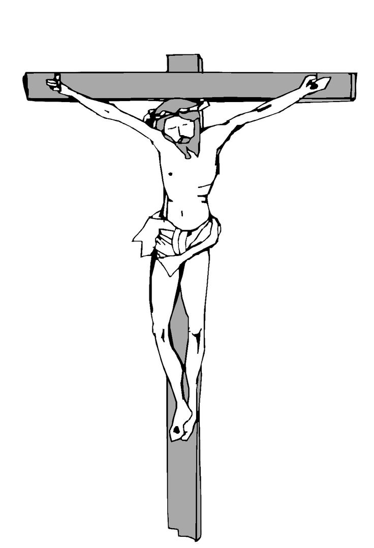 736x1079 Free Printable Jesus Banner Black And White Stock - Jesus Christ On The Cross Sketch