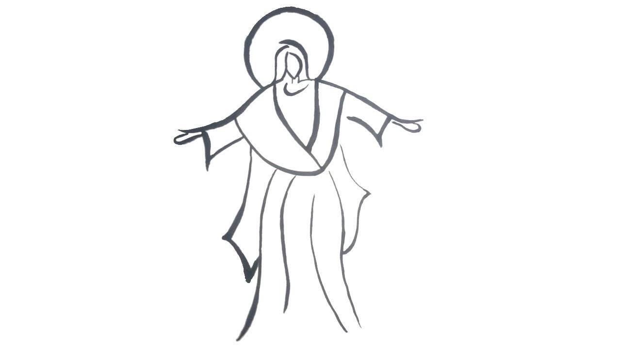 1280x720 Jesus On The Cross Drawing For Kids 7 - Jesus Christ On The Cross Sketch