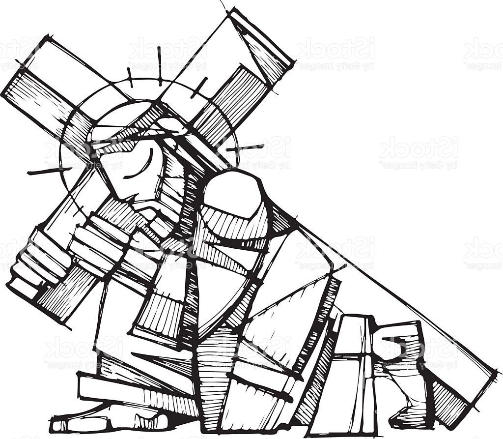 1024x893 Top Jesus Christ Carrying The Cross Vector Images - Jesus Christ On The Cross Sketch