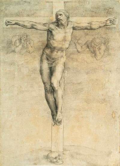 400x554 Crucifixion (C. 1541) By Michelangelo Howstuffworks - Jesus Crucifixion Sketch