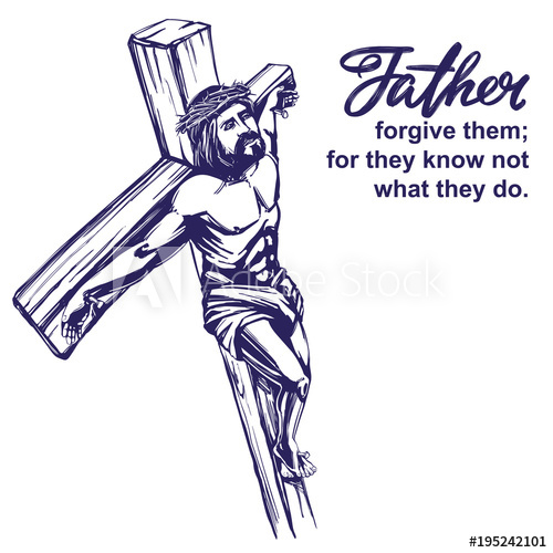 500x500 Jesus Christ, The Son Of God, Crucified On A Wooden Cross, Symbol - Jesus Crucifixion Sketch