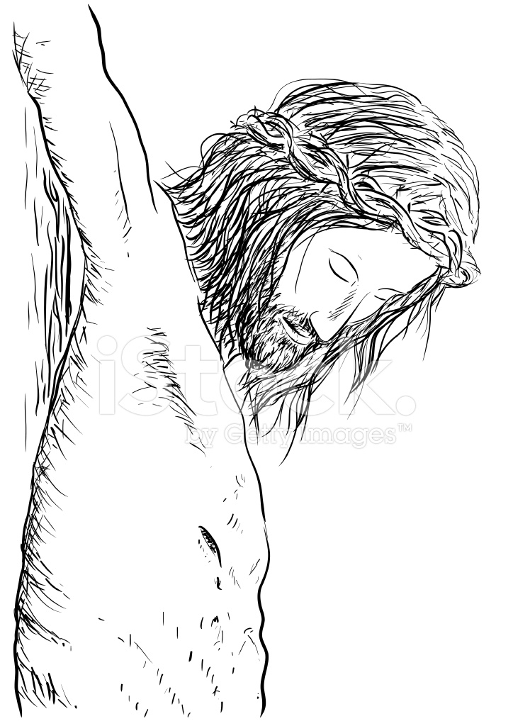 724x1024 Jesus Christ Crucified Stock Vector - Jesus Crucifixion Sketch