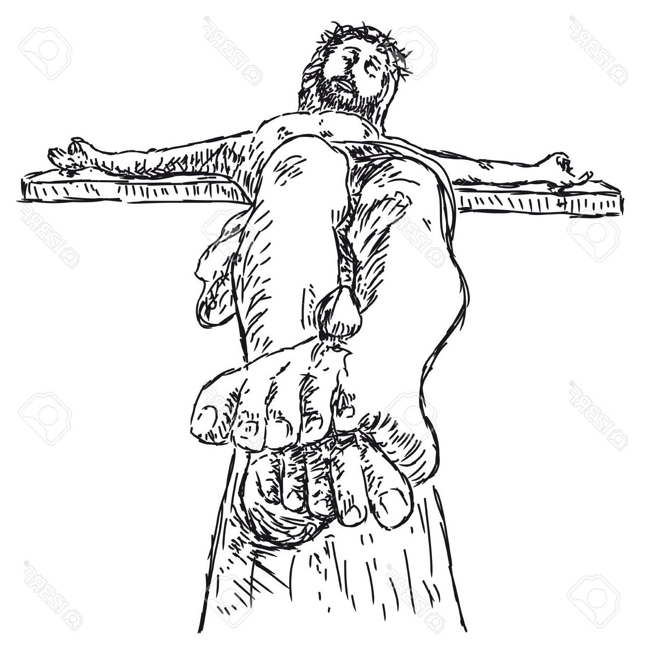 1300x1300 Best Hd Jesus Cross Drawing Photos - Jesus On Cross Sketch
