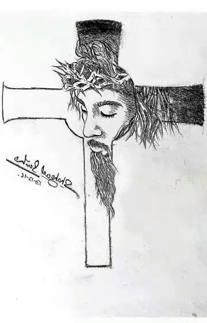 720x1119 Pencil Drawings Of Jesus On The Cross - Jesus On Cross Sketch