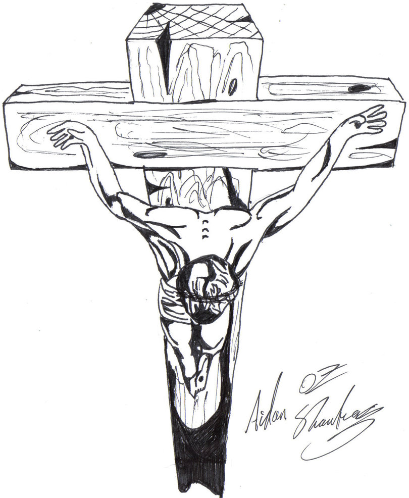 810x986 Christ On The Cross By Aidan8500 - Jesus On Cross Sketch