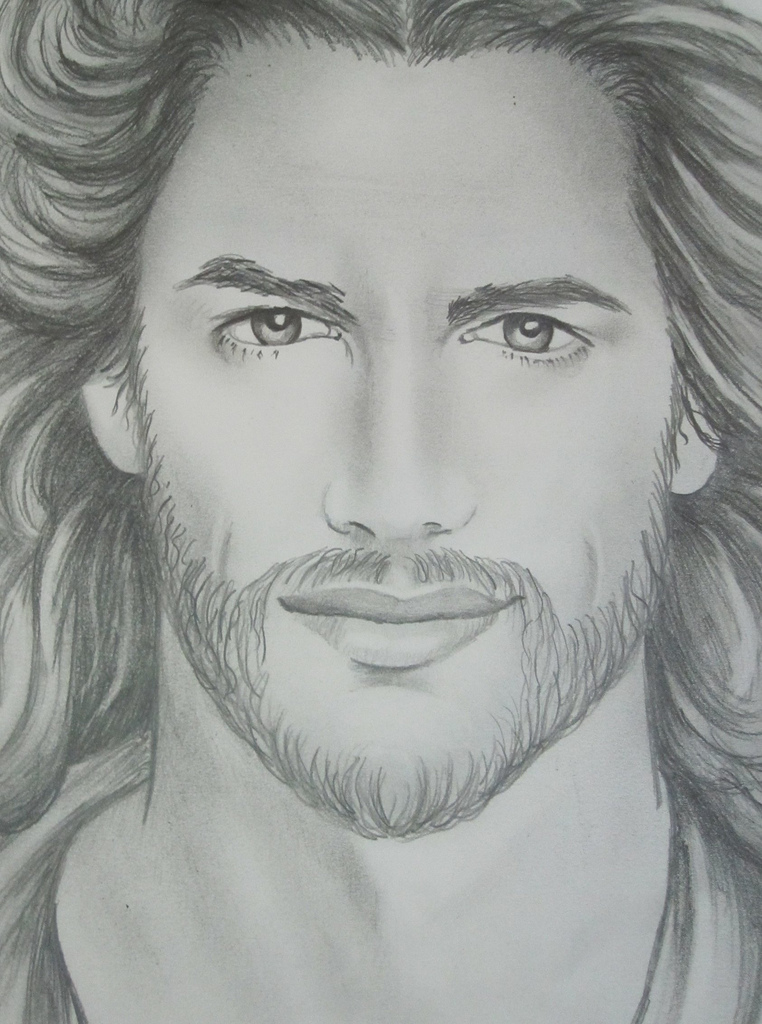 762x1024 Jesus Sketch Jim M. Berberich - Jesus Sketch