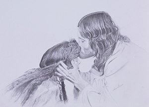 300x217 Pencil Drawing Of Jesus Drawings Fine Art America - Jesus Sketch Easy