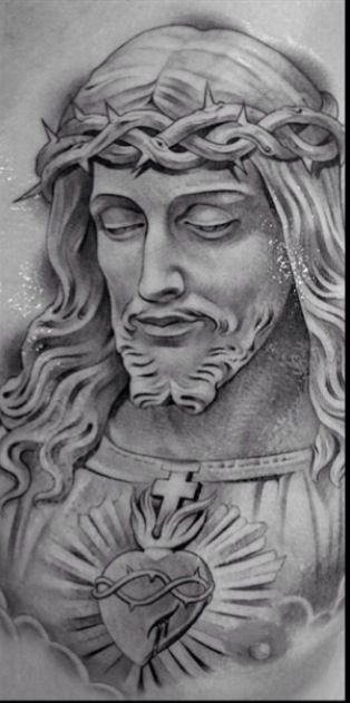 314x631 Christian - Jesus Tattoo Sketch