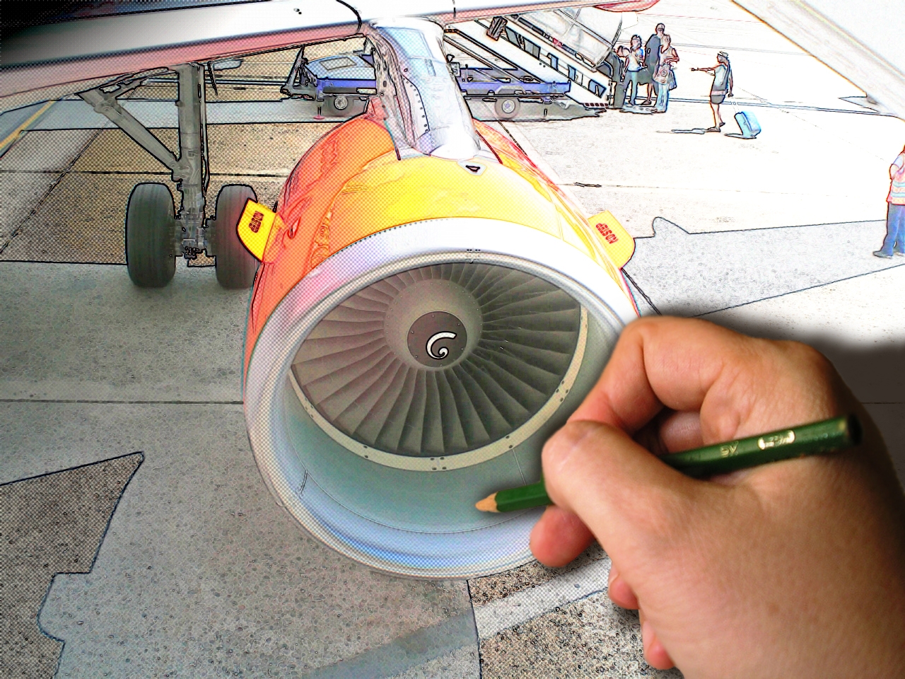 1280x960 Sketching The Jet Picture, By Visba For Aircraft Engine Photoshop - Jet Engine Sketch