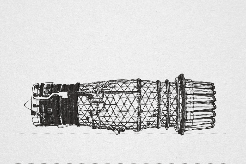 1024x682 Jet Engine Sketch 1 Philippe Put - Jet Engine Sketch