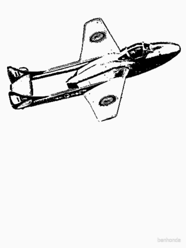 750x1000 Vampire Jet Fighter Sketch Graphic Classic T Shirt By Benhonda - Jet Fighter Sketch