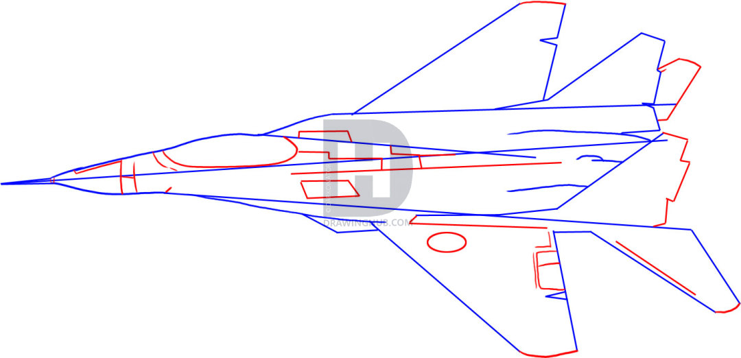 1080x522 How To Draw A Fighter Jet, Step By Step, Drawing Guide, By - Jet Plane Sketch
