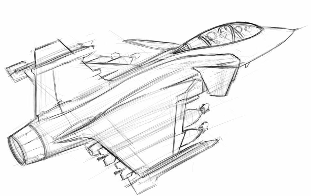 Jet Plane Sketch at PaintingValley.com | Explore collection of Jet ...