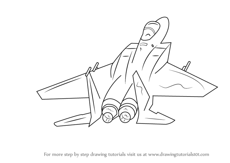 800x566 Learn How To Draw Fighter Jet Aircraft (Fighter Jets) Step By Step - Jet Plane Sketch