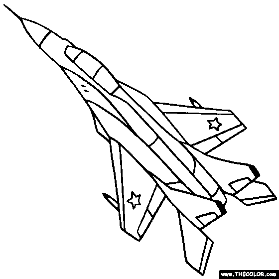 560x560 Military Jet Fighter Airplane Coloring - Jet Plane Sketch