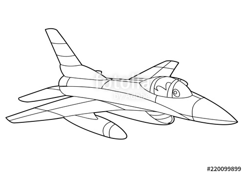 500x357 Cartoon Scene With Vector Jet Plane - Jet Plane Sketch