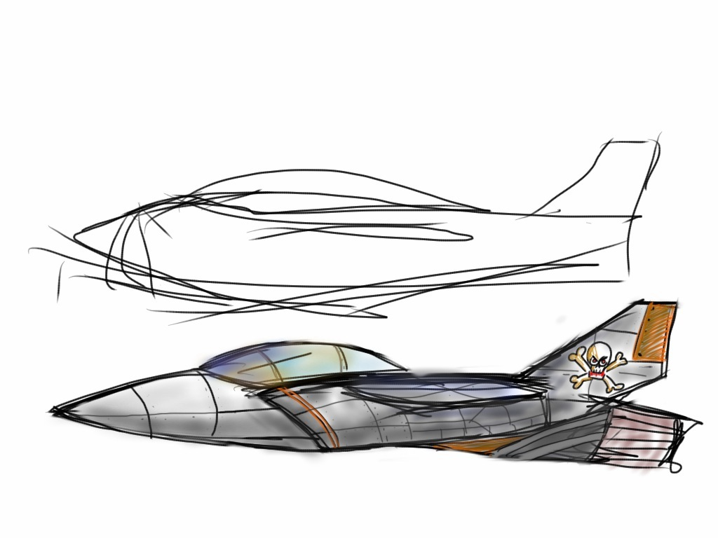 1024x768 Jet Sketch By Firtec - Jet Sketch