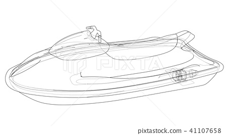 450x267 Jet Ski Sketch. Vector - Jet Ski Sketch