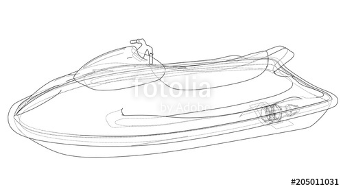 500x276 Jet Ski Sketch. Vector Stock Image And Royalty Free Vector Files - Jet Ski Sketch