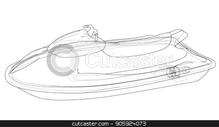 450x262 Jet Ski Sketch. Vector Stock Vector - Jet Ski Sketch