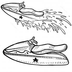 300x300 Colored Hand Sketch Rider On A Jet Ski Vector Lazttweet - Jet Ski Sketch