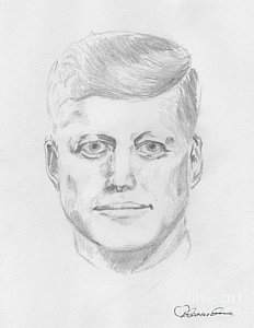 232x300 Jfk Drawing By Torbjorn Swenelius - Jfk Sketch