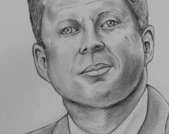 340x270 Jfk Drawing Etsy - Jfk Sketch