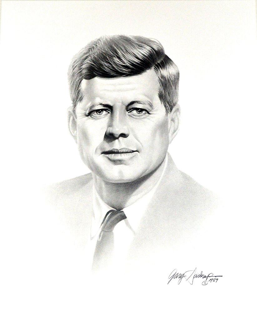 823x1000 John F Kennedy Art Prints By Gary Saderup - Jfk Sketch