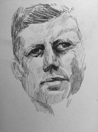 320x427 Quick Sketch In History Class With Ref, We Are Learning About The - Jfk Sketch
