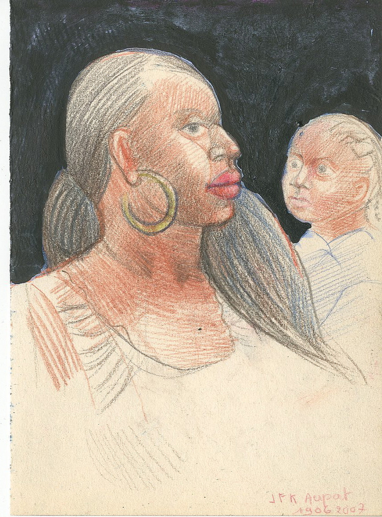 756x1024 Sketch Jfk Airport Mother And Son - Jfk Sketch