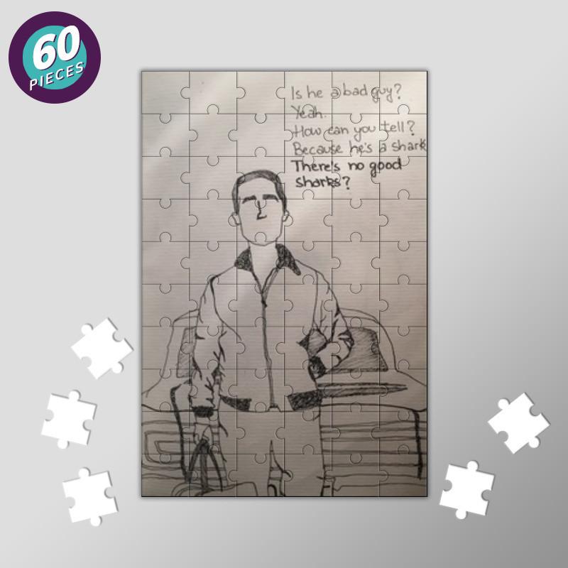 800x800 Drive Movie Ryan Gosling Fan Art Sketch Jigsaw Puzzles Artist - Jigsaw Puzzle Sketch