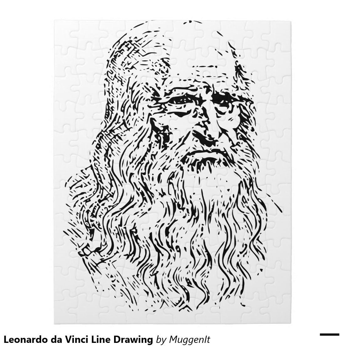 1104x1104 Leonardo Da Vinci Line Drawing Jigsaw Puzzle Wishmaker - Jigsaw Puzzle Sketch