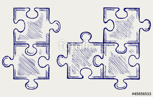 500x318 Puzzle Sketch Stock Image And Royalty Free Vector Files On - Jigsaw Puzzle Sketch