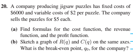 450x184 Solved 20. A Company Producing Jigsaw Puzzles Has Fixed C - Jigsaw Puzzle Sketch