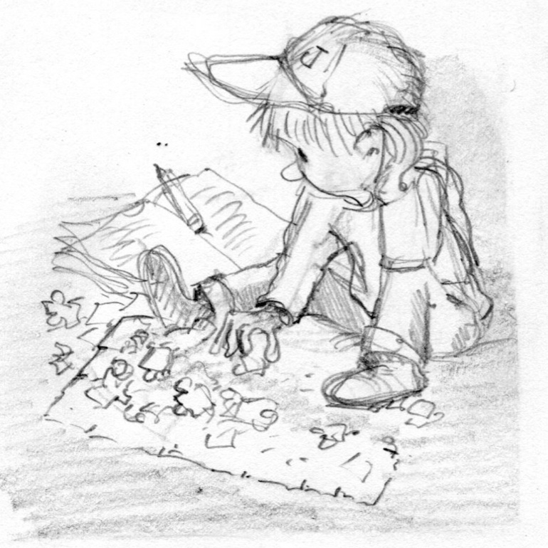 770x770 Rough Sketch Of Jigsaw Jones From Case Of The Cat Burglar - Jigsaw Sketch