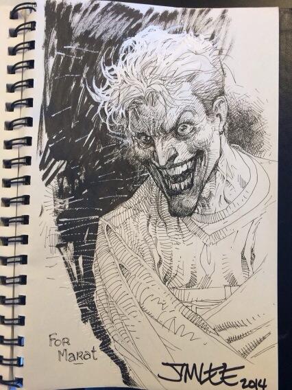 426x568 Jim Lee On Twitter Joker Sketch Final Inks - Jim Lee Sketch