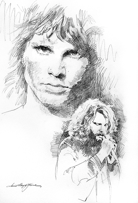 477x700 Jim Morrison Faces Drawing By David Lloyd Glover - Jim Morrison Sketch